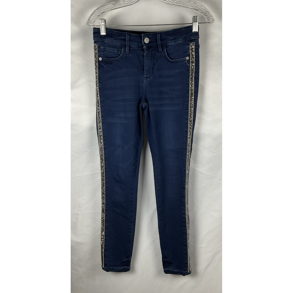 Tommy Bahama Women's Size 2/28 High Rise Ankle Dark Seacoast Rhinestone Jeans